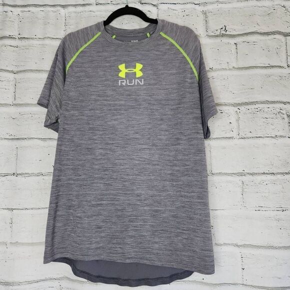 Under Armour Heat Gear Mens Short Sleeve Shirt Size XL Gray Workout Top - Picture 1 of 10